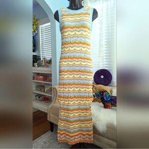 Colorful Knit Curtain Panel